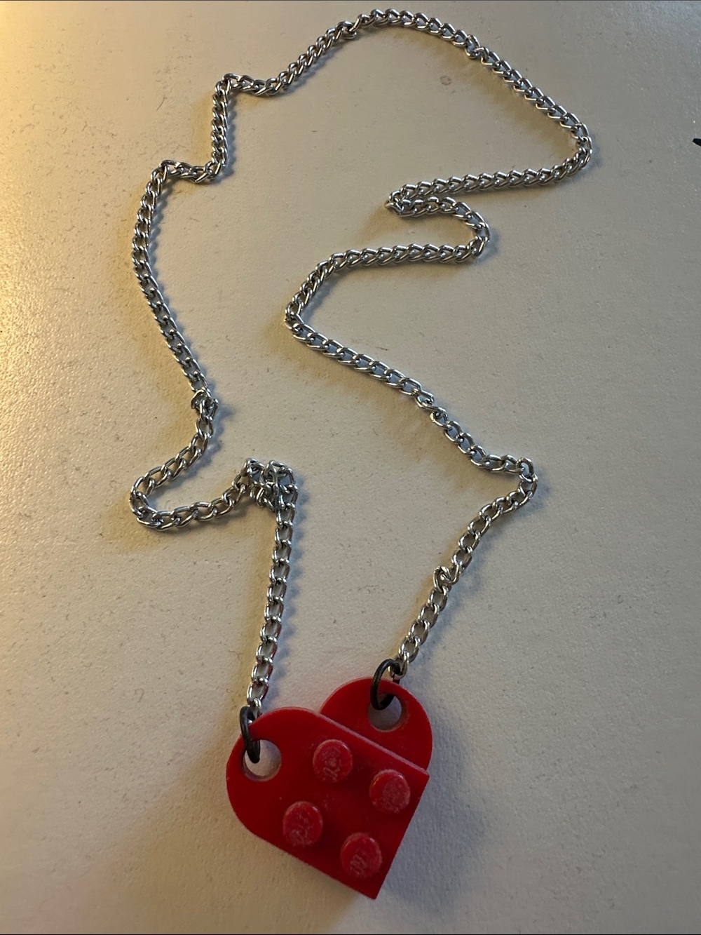 Lego red heart necklace